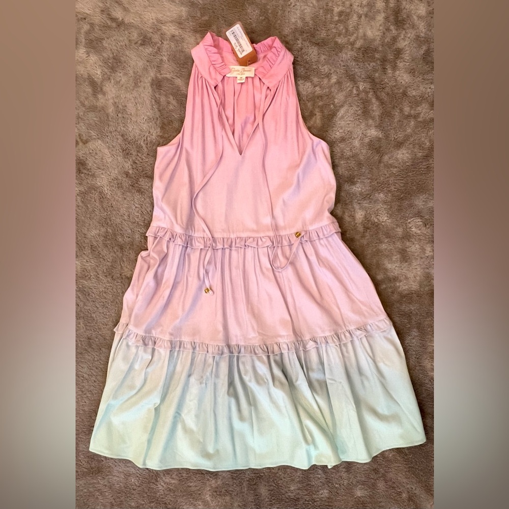 Julie Brown Pastel Pink, Purple, and Blue Dress NWT